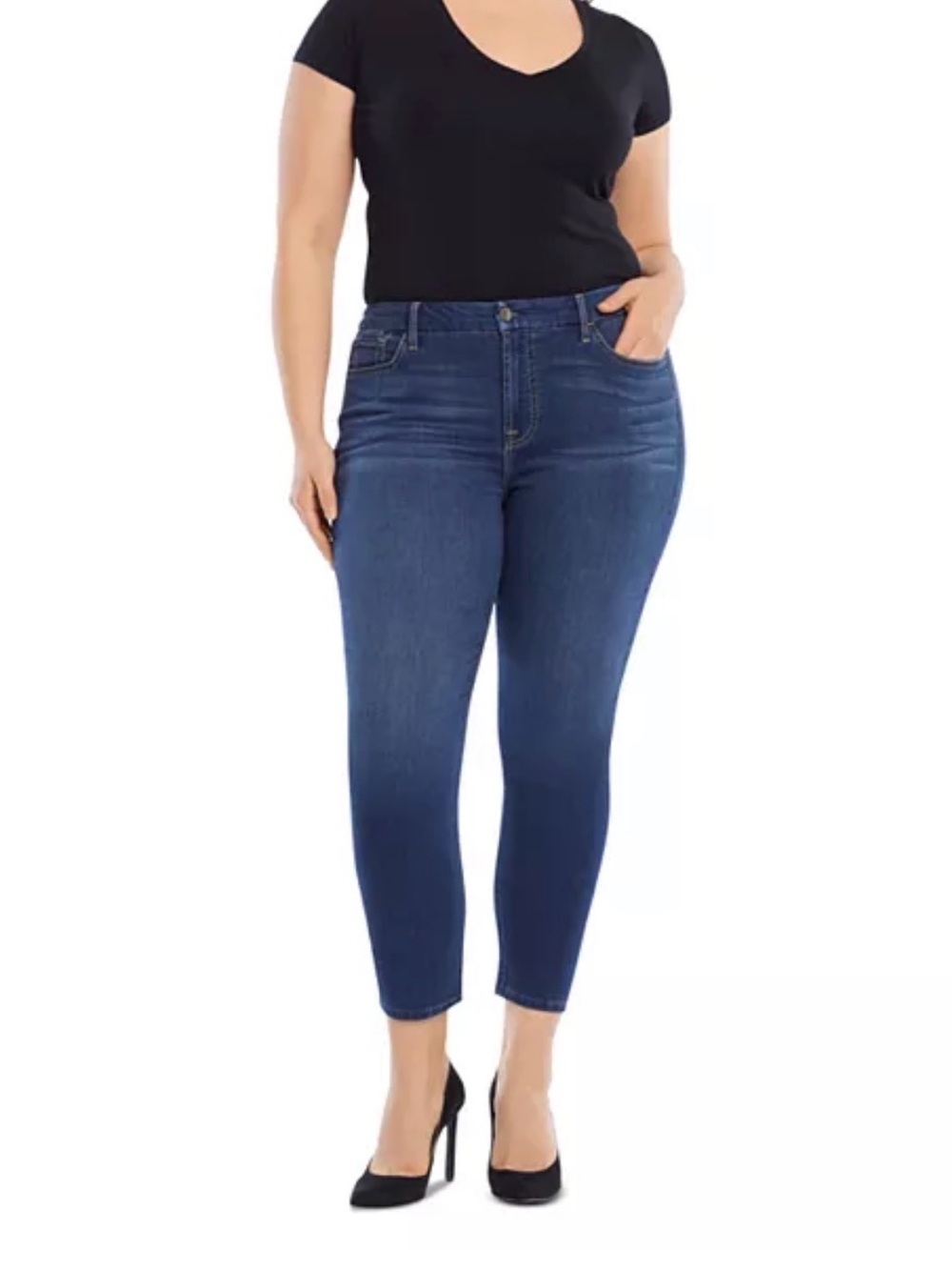 7 For All Mankind Jen 7 HW Ankle Skinny Jeans Dark Wash Size 16